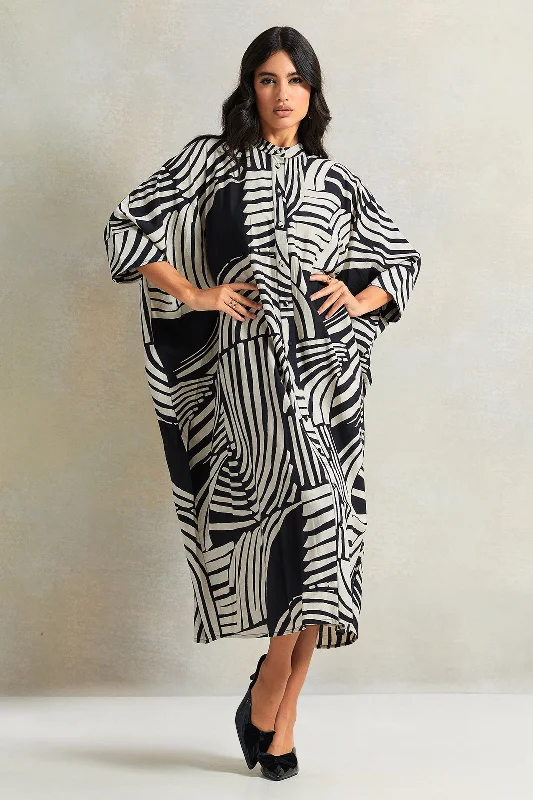 Holiday Sale Women Multicolour Long Sleeve Kaftan Printed Dress