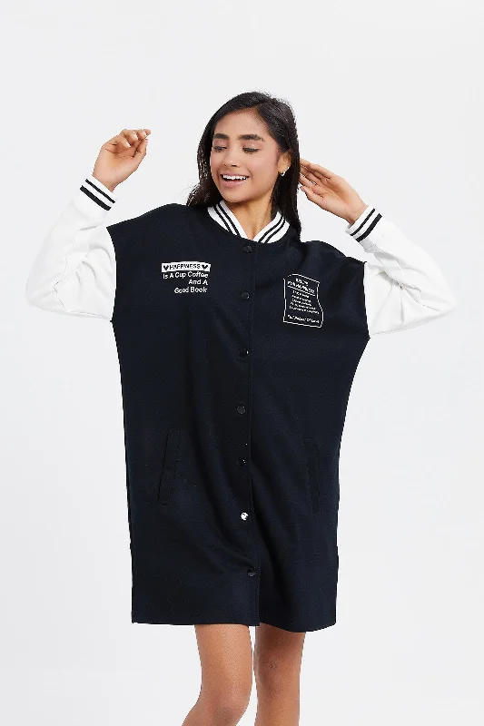 Members Only Senior Girls Black Dress With Buttons