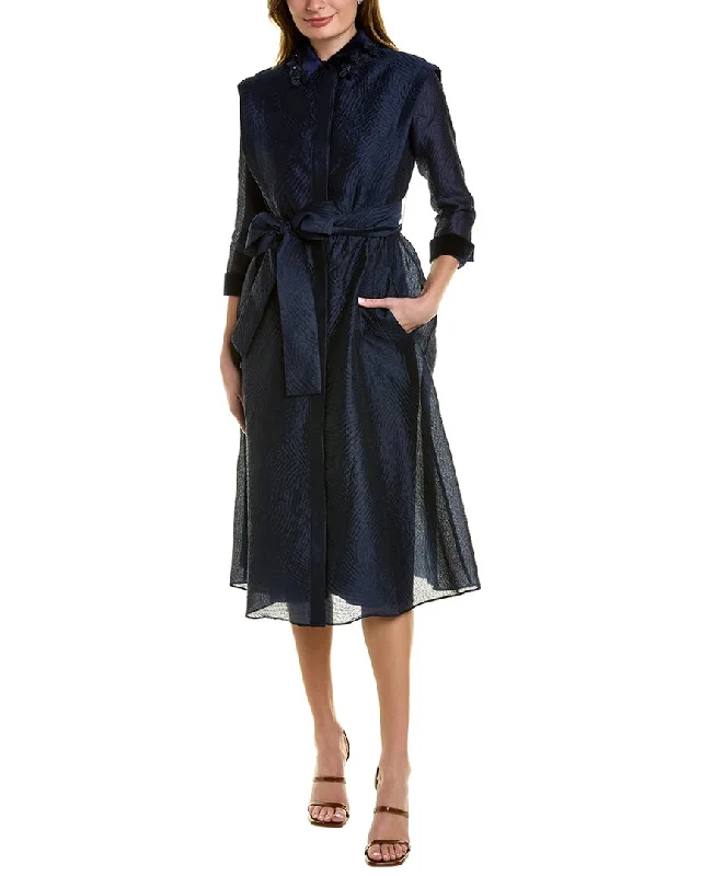 Price Cut Teri Jon by Rickie Freeman Jacquard Shirtdress