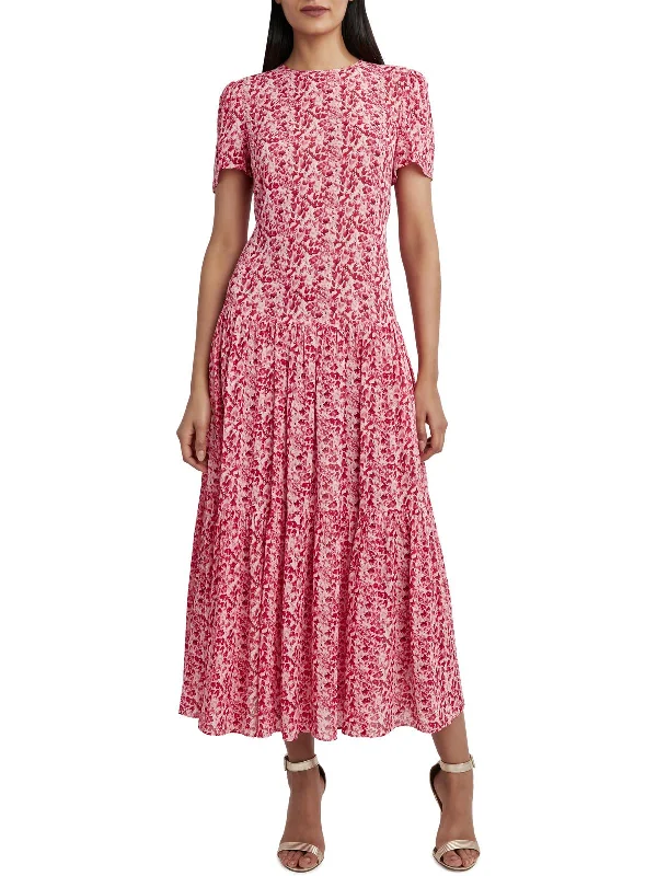 Special Promotion Womens Printed Drop Waist Midi Dress
