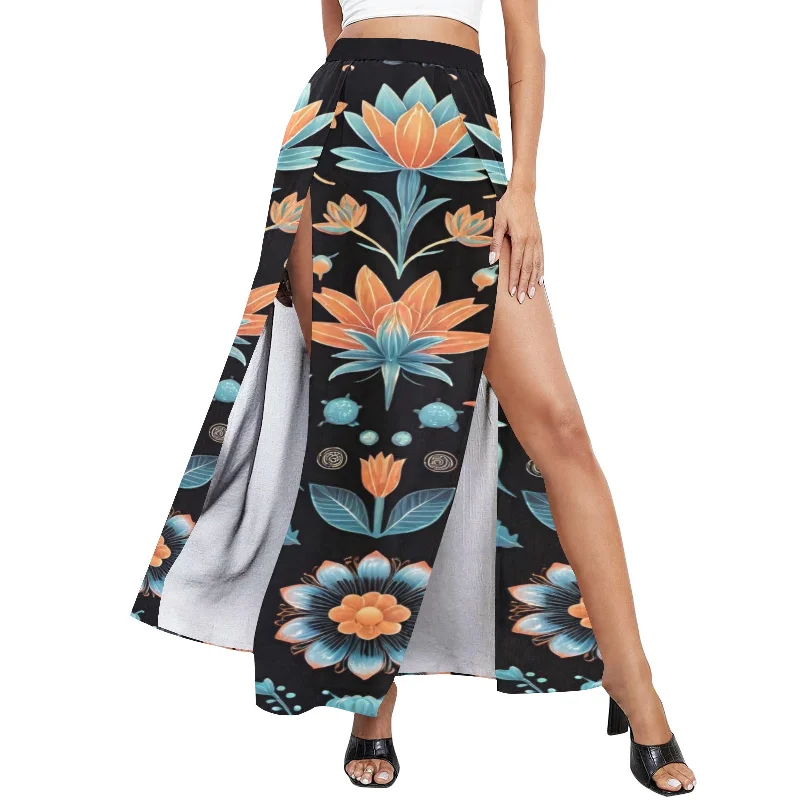 Midnight Madness Women's High Slit Long Beach Dress (S40)