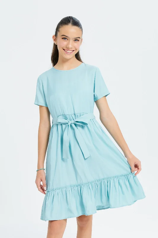 Reduced Prices Senior Girls Mint Sateen Layered Dress