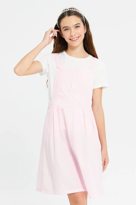 Today Only Senior Girls Pink Dungaree Dress