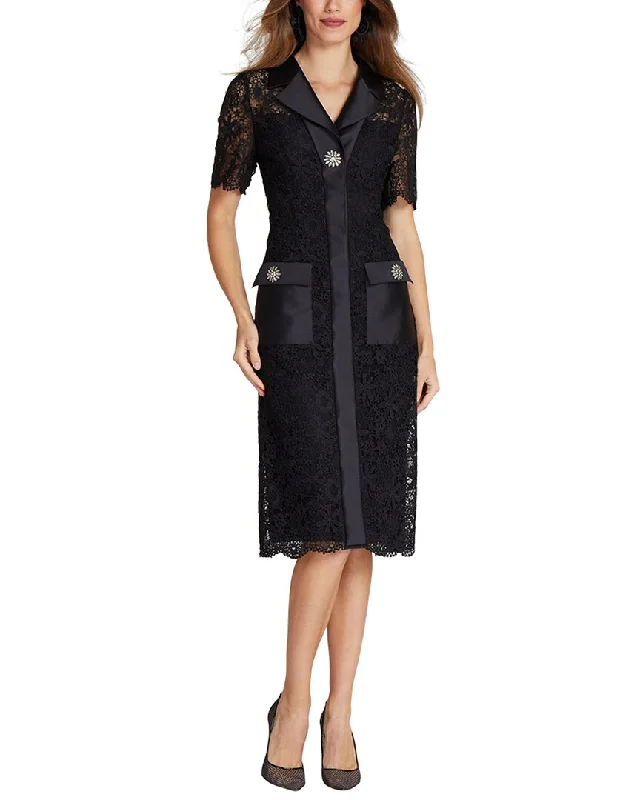 Last Chance Teri Jon by Rickie Freeman Special Occasion Silk-Blend Embellished Dress