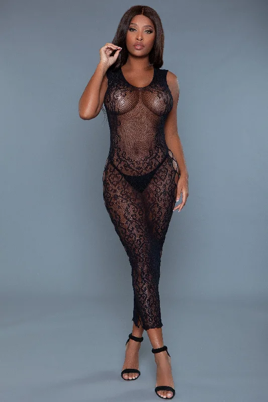 Price Drop Queen Fallen For You Fishnet Maxi Dress