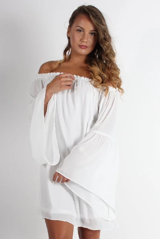 Deal Dash Gabriel White Off The Shoulder Dress