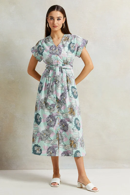 Best Seller Women Blue Printed Dress