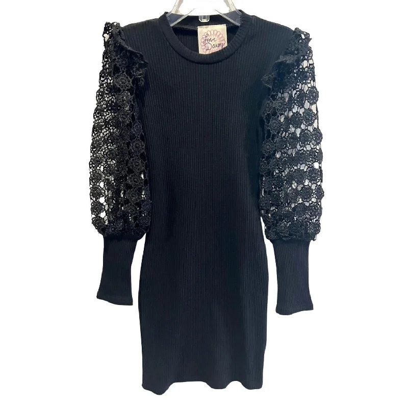Fantastic Offers Girls Long Sleeve Knitted Dress In Black