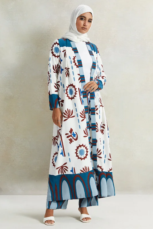 Loyalty Reward Women White Printed Oversized Kimono