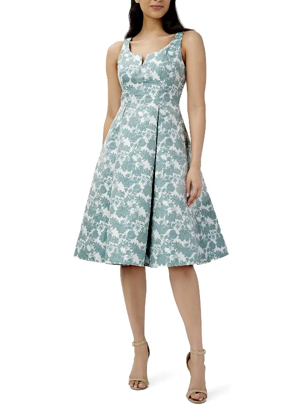 Price Smash Womens Jacquard Knee-Length Fit & Flare Dress