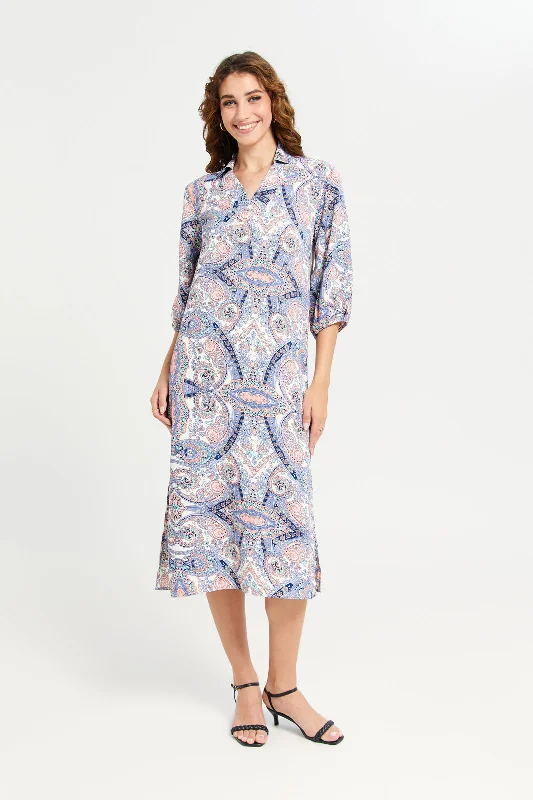 Markdown Madness Women Assorted Long Sleeve Kaftan Printed Dress