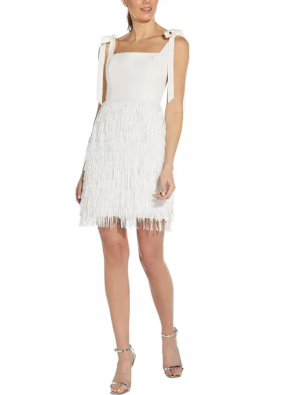 Loyalty Reward Womens Fringe Short Cocktail and Party Dress