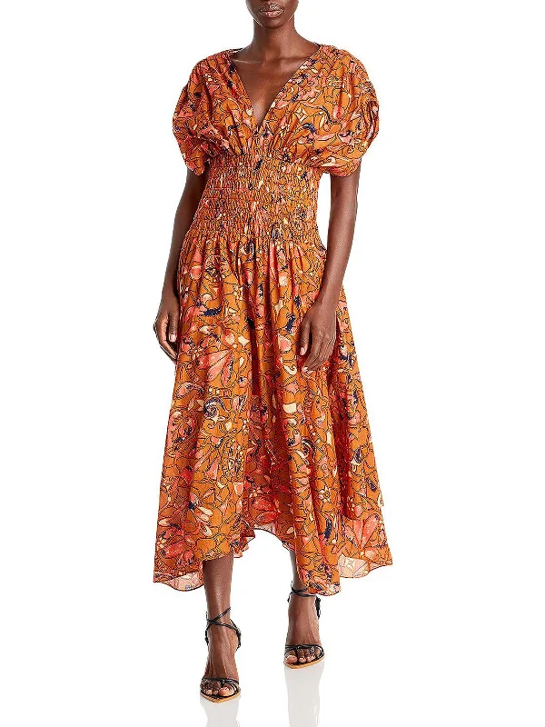 Massive Deals Lucia Womens Smocked Long Maxi Dress