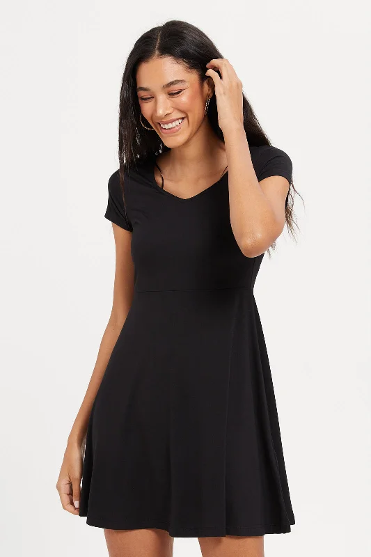 Deal Explosion Women Black A Line Dress