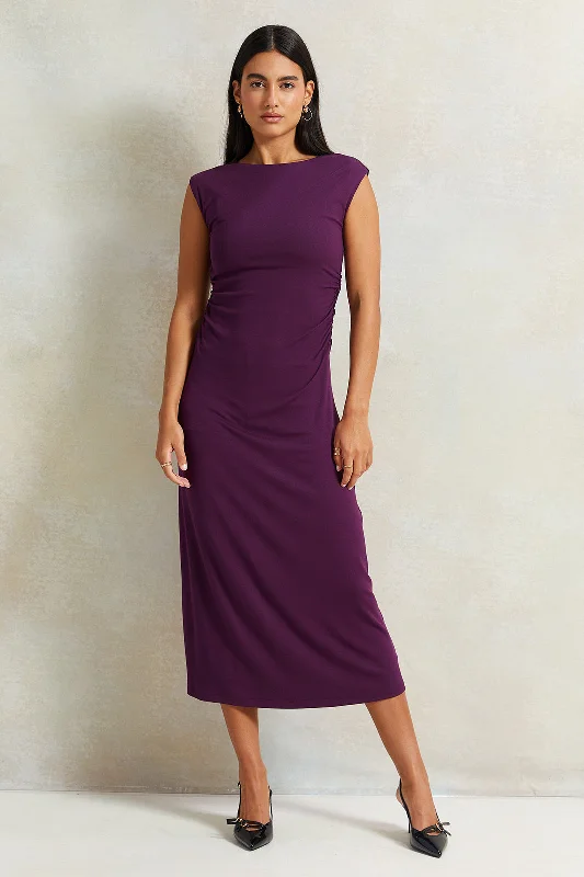 Quick Sale Women Purple Midi Dress