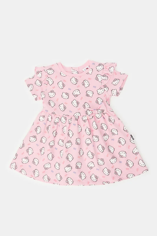 Midnight Sale Infant Girls Pink Hello Kitty Print Dress