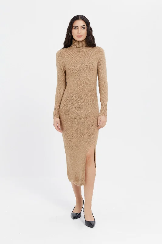 Bonus Savings Women Beige Sweater Dress