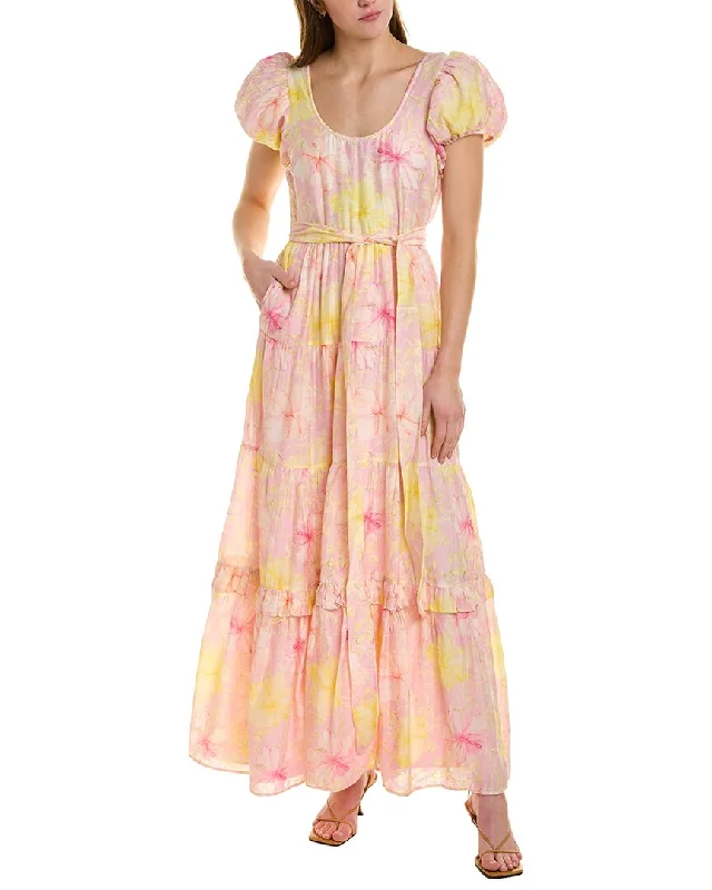 Final Markdown LoveShackFancy Karalie Silk-Blend Maxi Dress