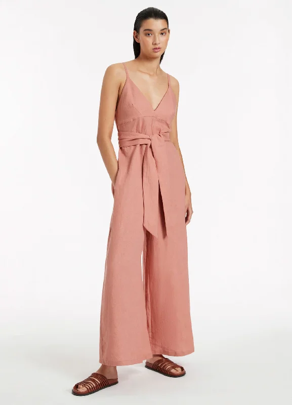 Savings Spectacular Jetset V-Neckline Jumpsuit - Musk