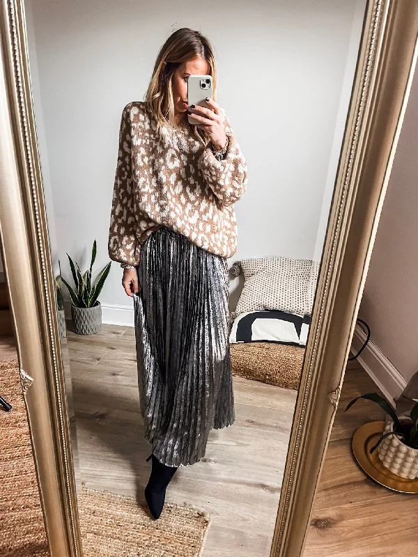 Crazy Deals Pleated Metallic Skirt