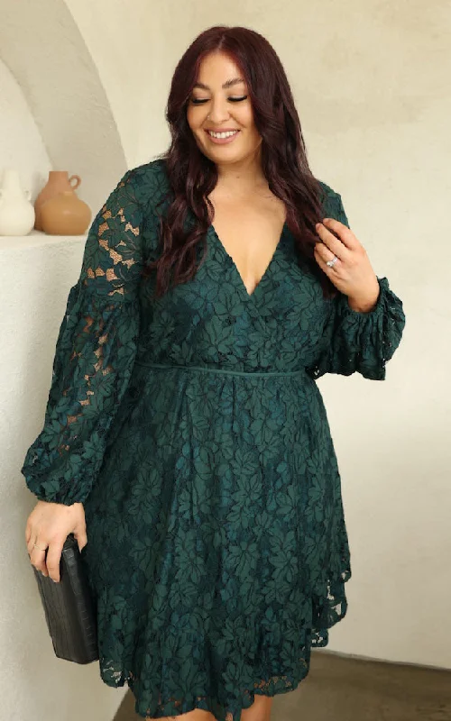 Shop and Save Gardenia Lace Dress - Emerald Teal