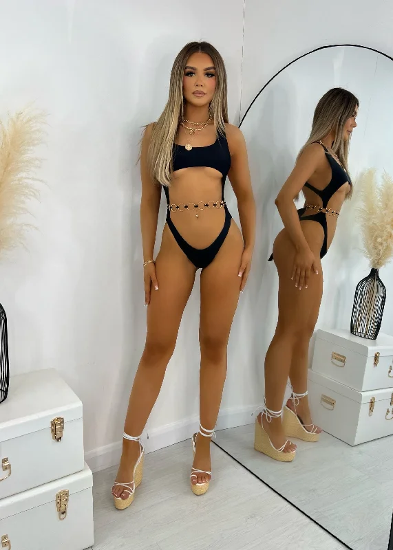 Unmissable Offer Sun Worshipper - Black Chained Swimsuit