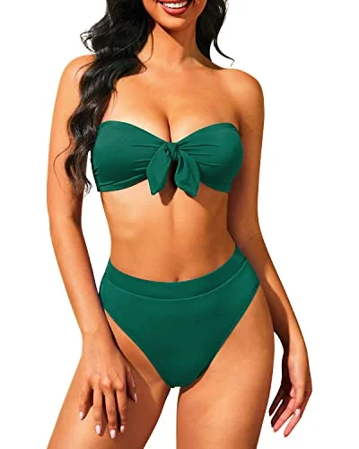Fantastic Deals Two Piece Bandeau Swimsuit High Waisted Bikini Swimwear for Women