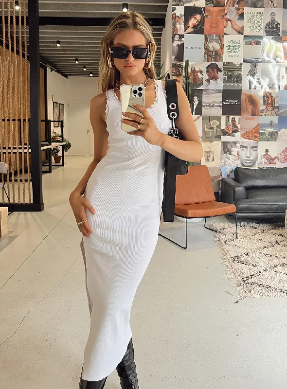 Special Savings Ebony Midi Dress White