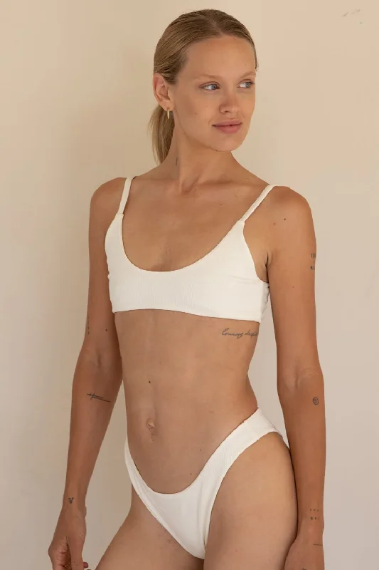 Seasonal Clearance The Bralette Top - Ribbed Cream