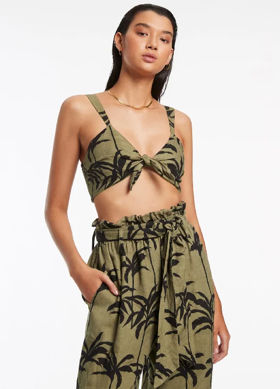 Final Clearance Palme Tie Top - Olive
