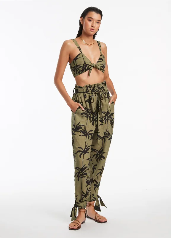 Fantastic Offers Palme Tie Cuff Pant - Olive