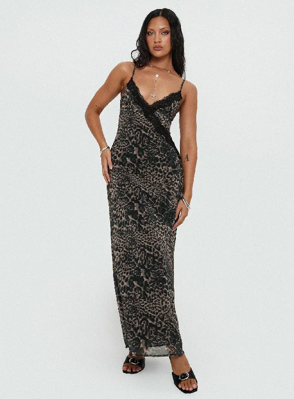YEAR-End Sale Rosalba Maxi Dress Leopard