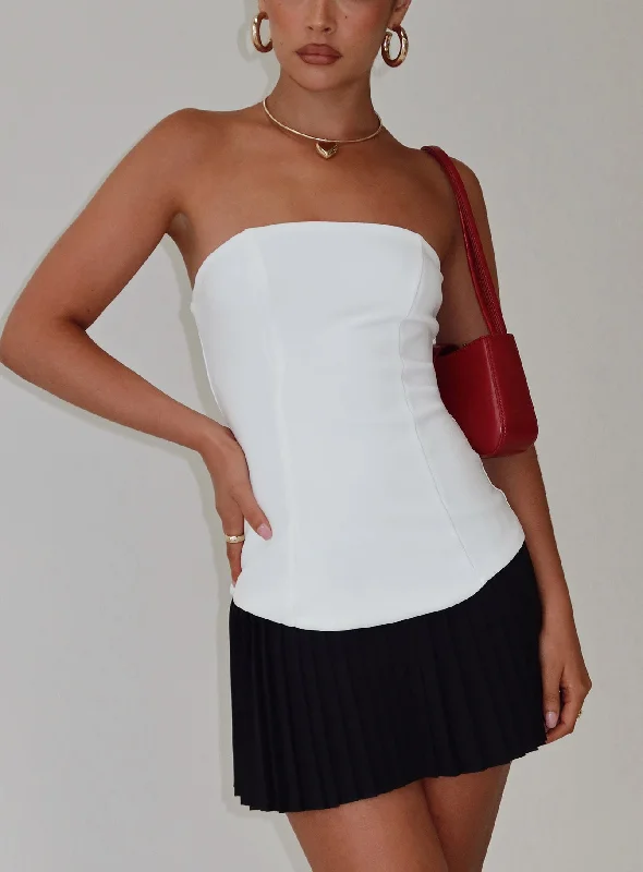 Early Bird Discount Obsessed Strapless Mini Dress White