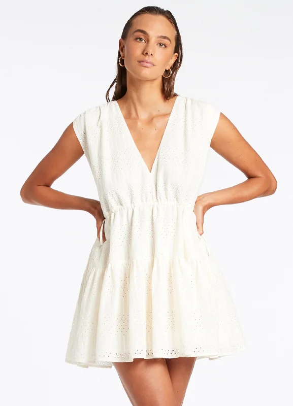 Markdowns Broderie Tiered Cover Up - Cream