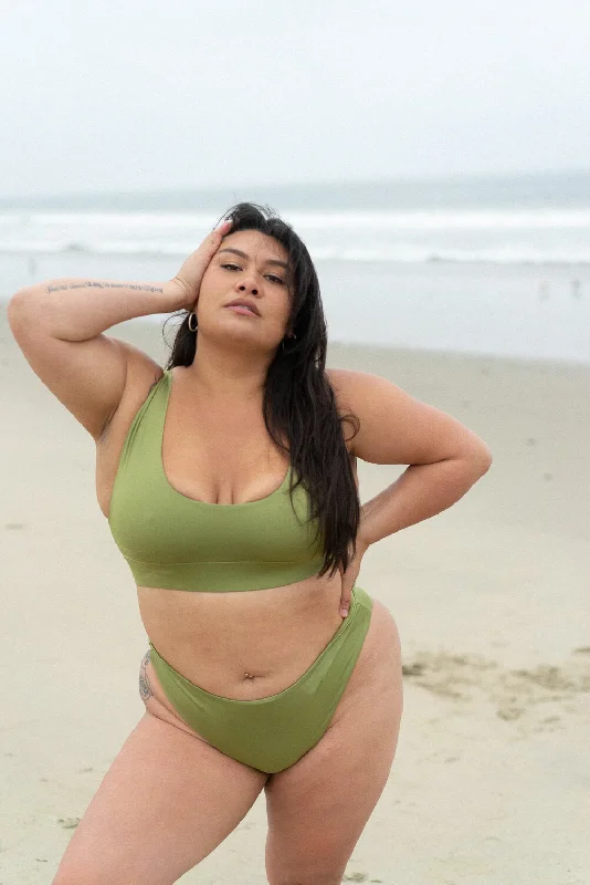 Warehouse Sale The High-Leg Scrunch Bottom - Matcha Green
