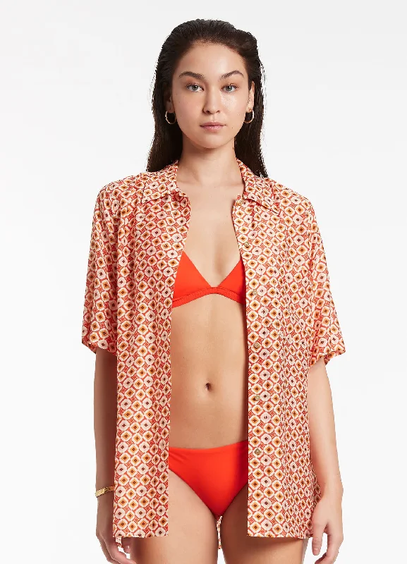 Special Discount Playa Short Sleeve Shirt - Fiamma