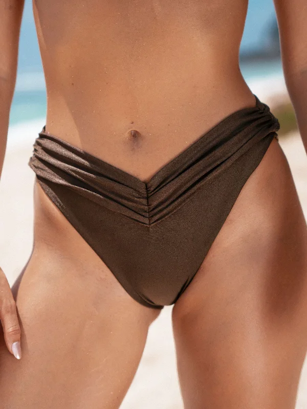 Today’s Special Dark Coffee Ruched Bikini Bottom