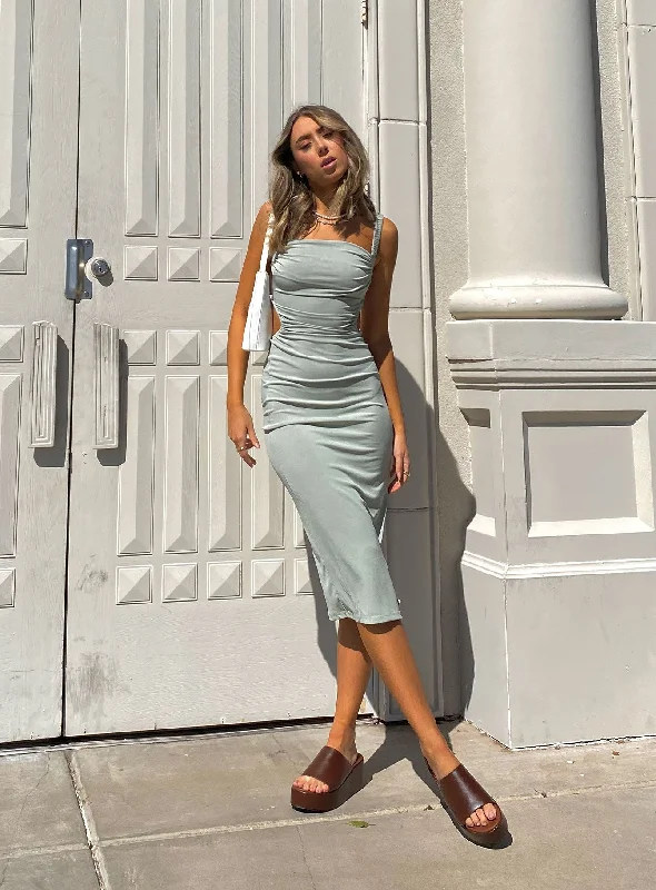 Don’t Miss Out Lainey Midi Dress Sage