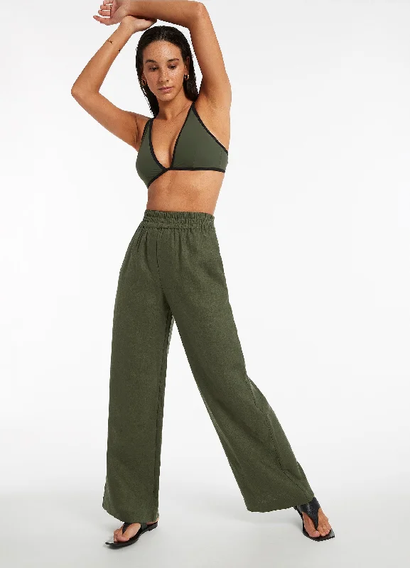 Stock Clearance Jetset Wide Leg Pants - Olive