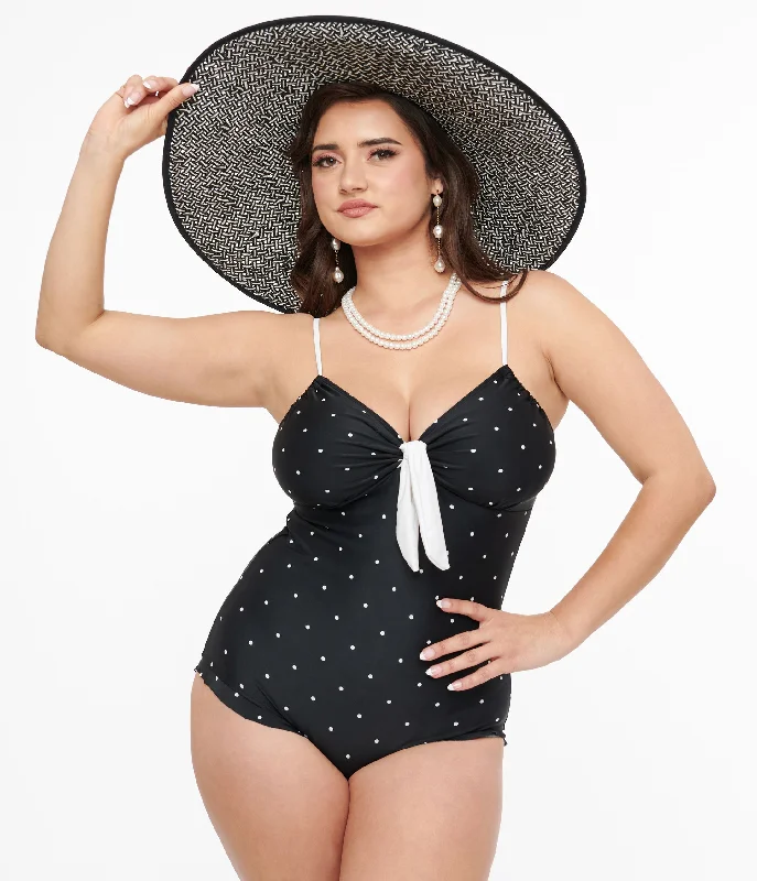 Bargain Blast Black & White Dot One Piece Swimsuit