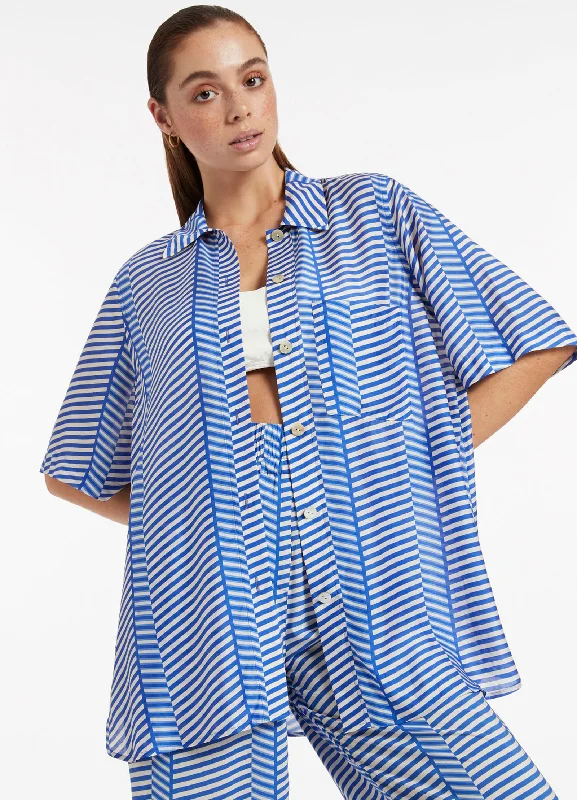 Bargain Prices Amoudi Short Sleeve Shirt - Sapphire
