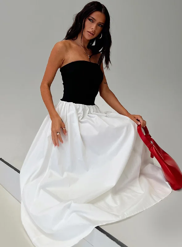 Overstock Sale Rhett Maxi Dress Black / White