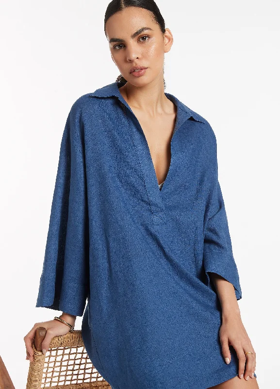Big Savings Jetset Pullover Kaftan - Pacific Blue