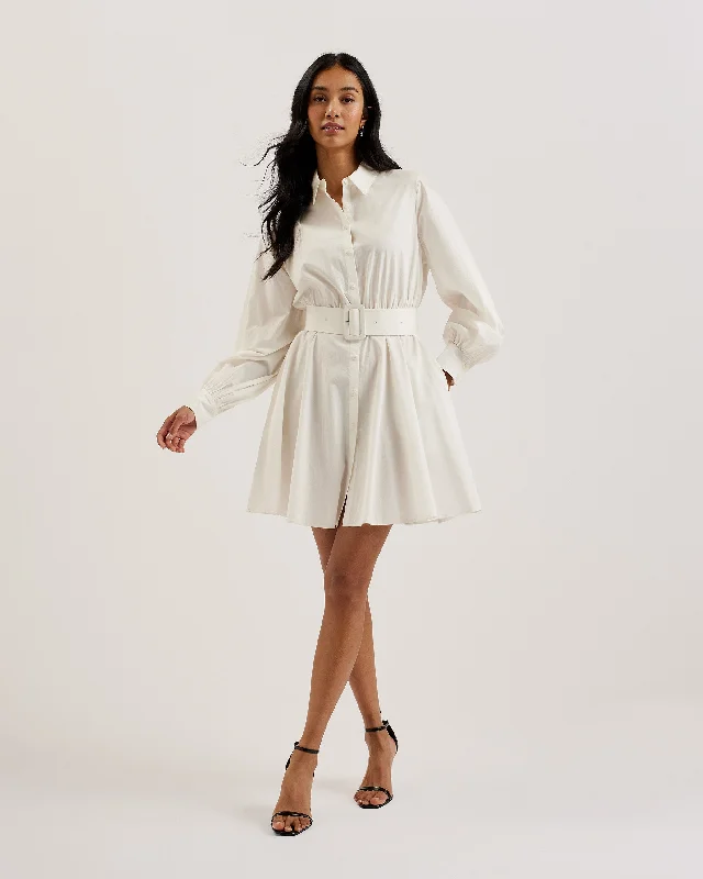 Clearance Event Jurua Long Sleeve Shirt Mini Dress White