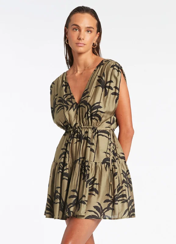 Extra Savings Palme Tiered Cover Up - Olive
