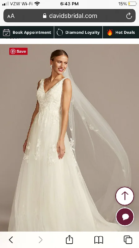 Super Sale David's Bridal Mikado and tulle- ballgown