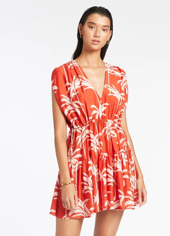 Exclusive Savings Palme Tiered Cover Up - Cherry