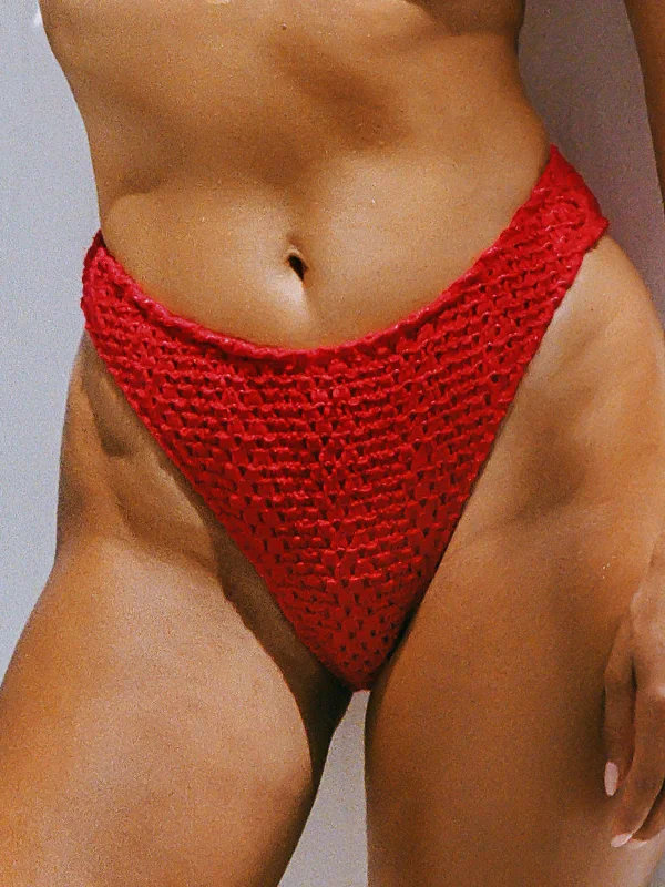 Midnight Madness Red Crochet Bikini Bottom
