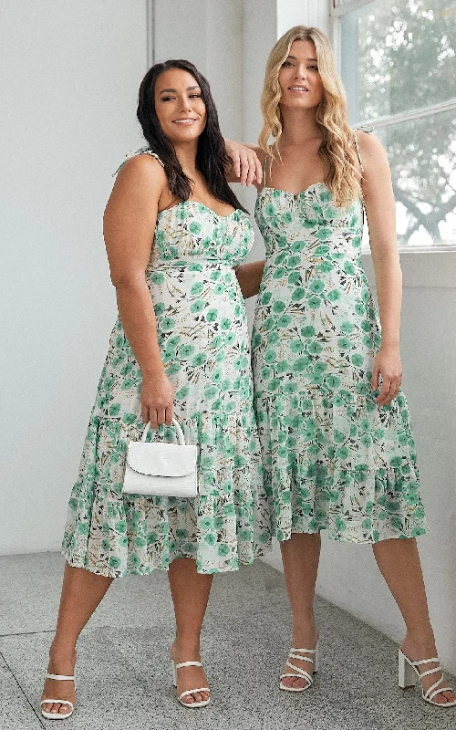 Buy More, Save More Mikaela Dress - White Green Floral