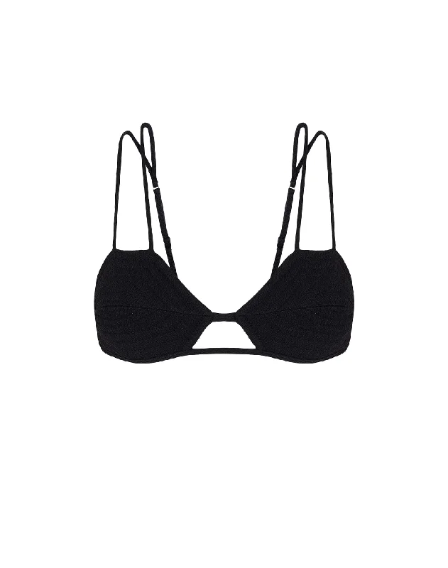 Final Clearance Firenze Esther Parallel Tri Top - Black